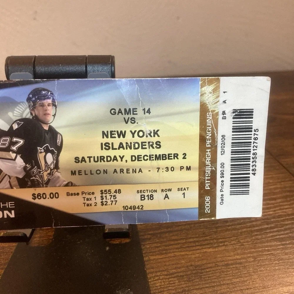 Pittsburgh Penguins Vtg Ticket Islanders Fleury Malkin Crosby 2006 Mellon Arena